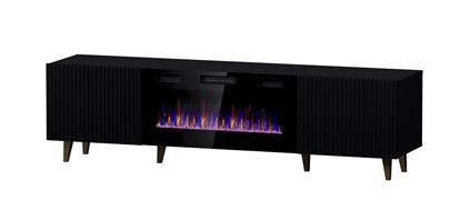 Picture of RTV cabinet PAFOS EF with electric fireplace 180x42x49 black matt