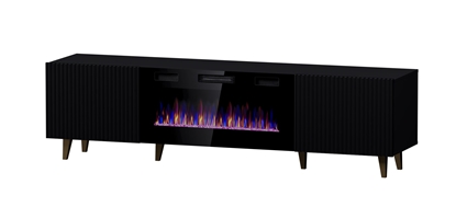 Attēls no RTV cabinet PAFOS EF with electric fireplace 180x42x49 black matt