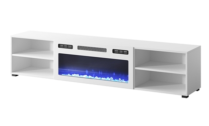 Picture of RTV cabinet POLO 180x33x39 white + fireplace white