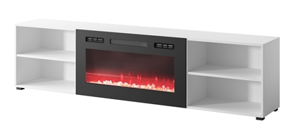 Изображение RTV cabinet POLO 200x33x50.5 white + fireplace black