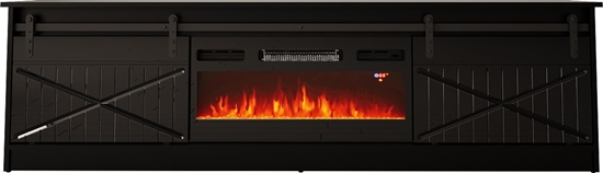 Изображение RTV GRANERO + fireplace cabinet 200x56.7x35 black/black gloss