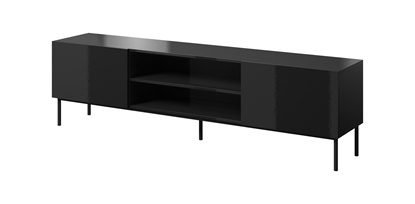 Attēls no RTV SLIDE 200K cabinet on black steel frame 200x40x57 cm all in gloss black