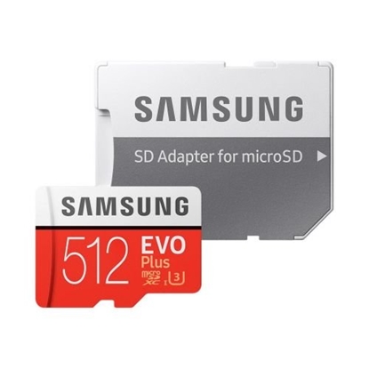 Attēls no Samsung EVO+ Memory Card MicroSD / 512GB / Class10 + Adapter