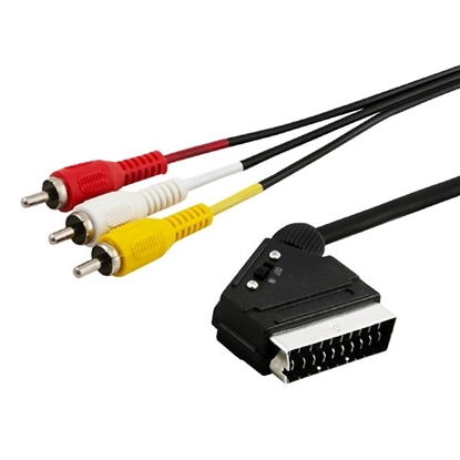 Picture of SAVIO Audio/video SCART – 3xRCA (CINCH) cable 2m CL-133 Black