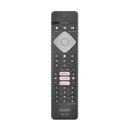Attēls no Savio universal remote control/replacement for Philips TV, SMART TV, RC-16