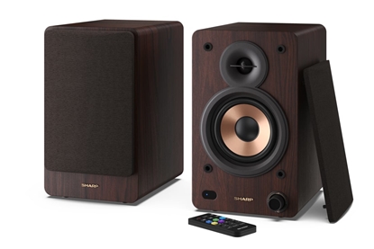 Picture of Sharp BOOKSHELF SPEAKERS loudspeaker 2-way Brown Wired & Wireless 60 W