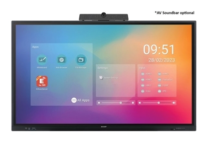Attēls no Sharp PN-LC752 Digital signage flat panel 190.5 cm (75") LCD Wi-Fi 450 cd/m² 4K Ultra HD Black Touchscreen Built-in processor Android 11 16/7