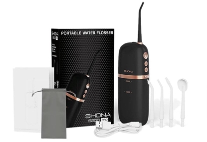 Изображение Shona S200 Pro IPX7 Wireless Zobu irigators 200ml ar 4 darb. režīmiem / 3x Ātrumi (4 uzgaļi) Black