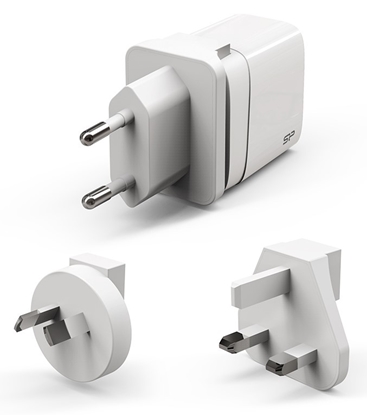 Изображение Silicon Power travel adapter USB/USB-C QM16 20W, white
