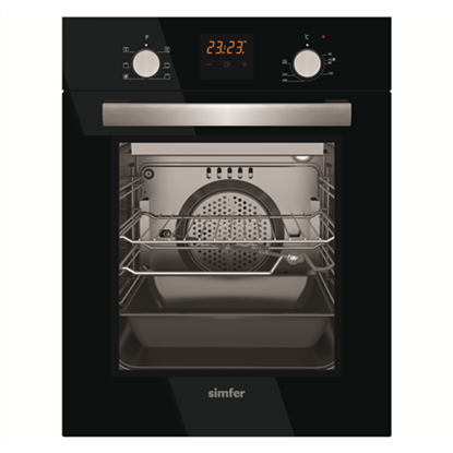 Изображение Simfer | 4207BERSP | Oven | 47 L | Multifunctional | Manual | Pop-up knobs | Height 59.5 cm | Width 45 cm | Black