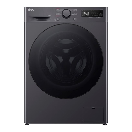 Picture of LG | F4DR510S2M | Washing machine with dryer | Energy efficiency class A | Front loading | Washing capacity 10 kg | 1400 RPM | Depth 56.5 cm | Width 60 cm | Display | LED | Drying system | Drying capacity 6 kg | Steam function | Direct drive | Middle Blac