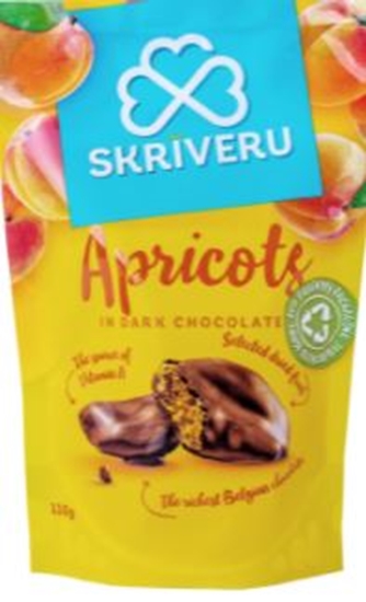 Picture of SKRĪVERU Aprikozes tumšajā šokolādē 110g