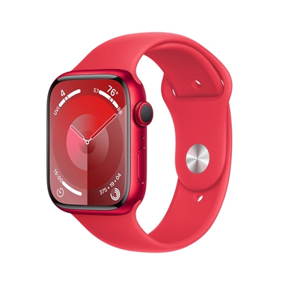 Attēls no Apple Watch Series 9 GPS 45mm (PRODUCT) RED Aluminium Case with (PRODUCT) RED Sport Band - S/M