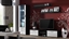 Attēls no SOHO 1 furniture set (RTV180 cabinet + S1 cabinet + shelves) Black / White Gloss