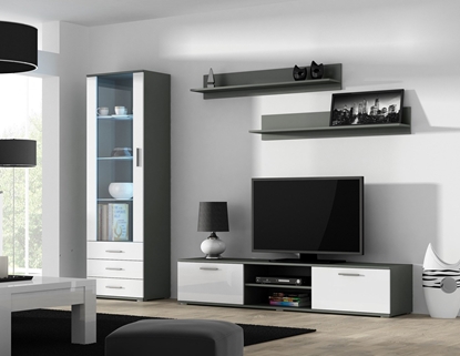 Picture of SOHO 1 set (RTV180 cabinet + S1 cabinet + shelves) Gloss grey/white
