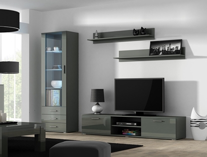 Picture of SOHO 1 set (RTV180 cabinet + S1 cabinet + shelves) Grey/Gloss grey