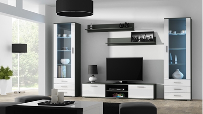 Attēls no SOHO 4 set (RTV180 cabinet + 2x S1 cabinet + shelves) Grey/White glossy