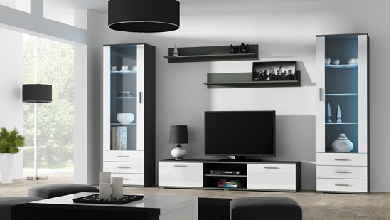 Picture of SOHO 4 set (RTV180 cabinet + 2x S1 cabinet + shelves) Grey/White glossy