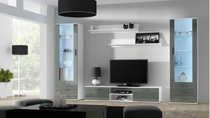 Picture of SOHO 4 set (RTV180 cabinet + 2x S1 cabinet + shelves) White/Grey gloss