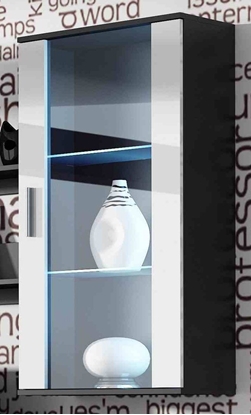 Attēls no SOHO 5 set (RTV180 cabinet + Wall unit + shelves) Black/White gloss