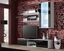 Picture of SOHO 5 set (RTV180 cabinet + Wall unit + shelves) White/Black gloss