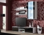Изображение SOHO 5 set (TV180 cabinet + Wall unit + shelves) White/Black gloss
