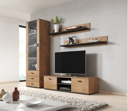 Attēls no SOHO 7 set (RTV140 cabinet + S1 cabinet + shelves) Oak lefkas