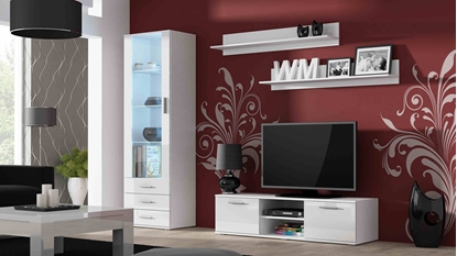 Изображение SOHO 7 set (RTV140 cabinet + S1 cabinet + shelves) White / White glossy