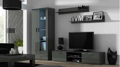 Attēls no SOHO 8 set (RTV180 cabinet + S6 + shelves) Grey / Gloss grey
