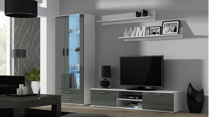 Picture of SOHO 8 set (RTV180 cabinet + S6 + shelves) White / Gloss grey