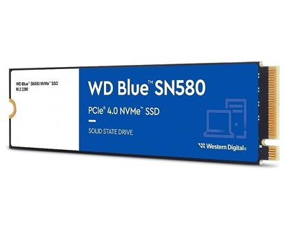 Attēls no SSD|WESTERN DIGITAL|Blue SN580|2TB|M.2|PCIe Gen4|NVMe|TLC|Write speed 4150 MBytes/sec|Read speed 4150 MBytes/sec|2.38mm|TBW 900 TB|MTBF 1500000 hours|WDS200T3B0E