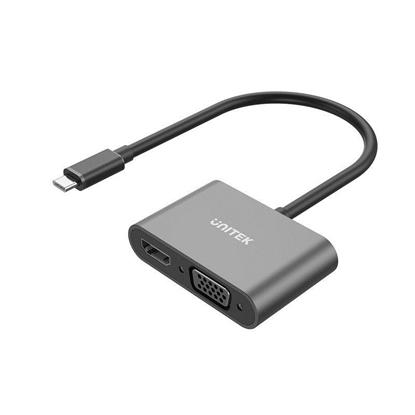 Изображение Stacja/replikator Unitek USB-C na HDMI 4K i VGA FullHD (V1168A)