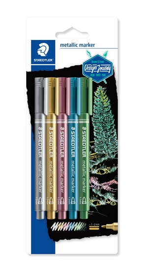 Picture of Marķieris STAEDTLER Metallic, 5 gab., asorti krāsās