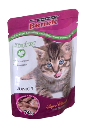 Picture of SUPER BENEK Junior Turkey - wet cat food - 100 g