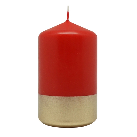 Изображение Svece stabs sarkana ar zelta apakšu 5.8x10cm