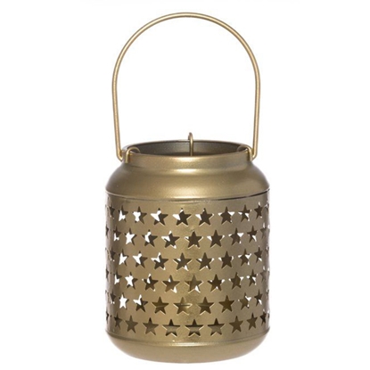 Picture of Svečturis-laterna 4Living Zvaigznītes, zelta 15cm