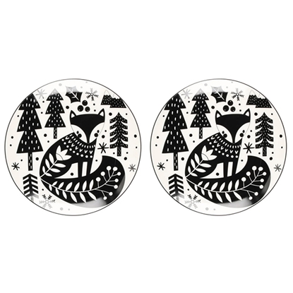Изображение Šķīvis Winteria Lapsa melns 20cm 2gab.
