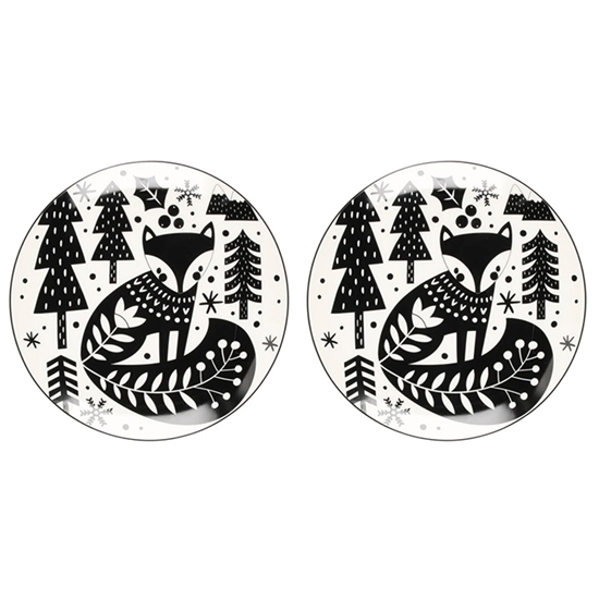 Изображение Šķīvis Winteria Lapsa melns 20cm 2gab.