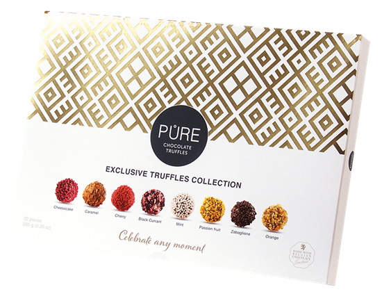 Picture of Šokolādes trifeļu kolekcija 32 265g, PURE CHOCOLATE