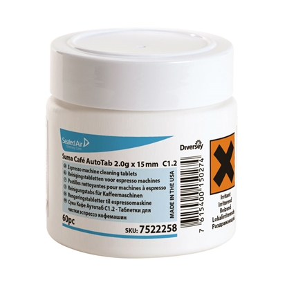 Изображение Tabletes SUMA Cafe Autotab kafijas aparātu tīrīšanai, 60 tabletes, 2 g x 15 mm