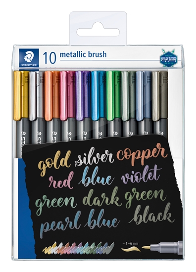 Picture of Teksta marķieri STAEDTLER Metallic Brush, 10 gab
