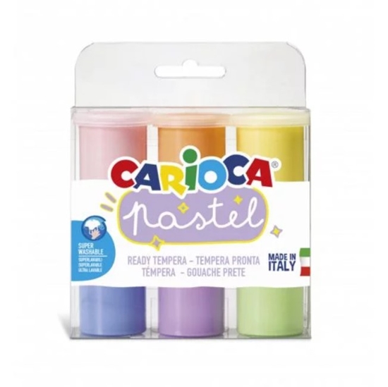 Picture of Tempera krāsa CARIOCA Pastel, 6 krāsas, 25ml