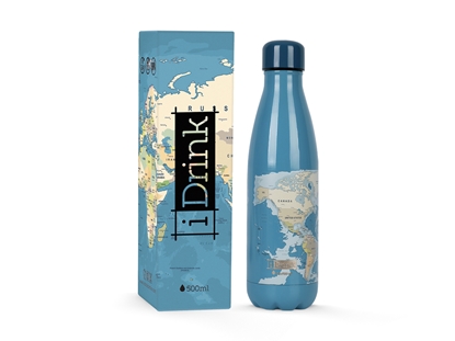 Picture of Termiskā pudele Itotal Blue maps, 500ml