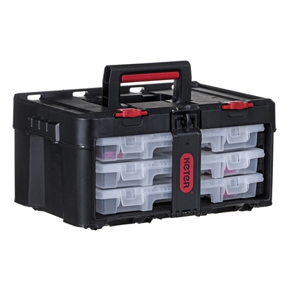 Изображение Toolbox KETER Stack'N'Roll (17210831/253380) with 3 organizers Black