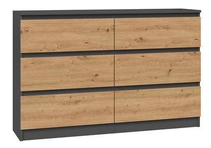 Attēls no Topeshop M6 120 ANTRACYT/ART chest of drawers