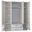 Picture of Topeshop ROMANA 160 BIEL bedroom wardrobe/closet 11 shelves 4 door(s) White