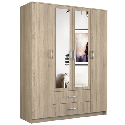 Picture of Topeshop ROMANA 160 SON bedroom wardrobe/closet 11 shelves 4 door(s) Oak