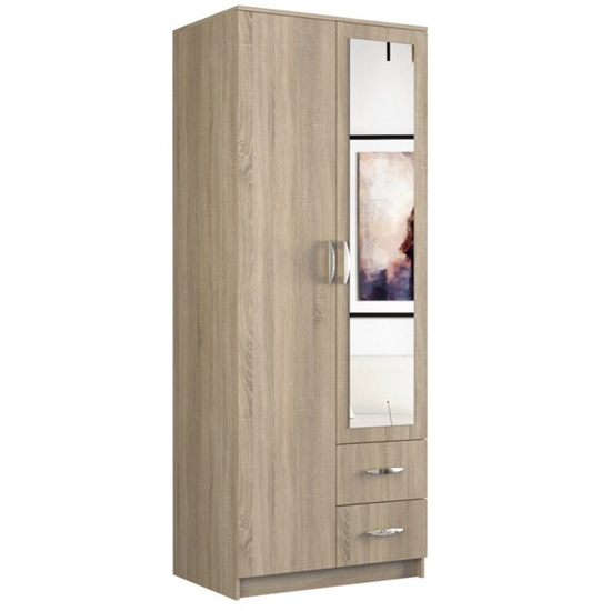 Picture of Topeshop ROMANA 80 SON L bedroom wardrobe/closet 5 shelves 2 door(s) Oak