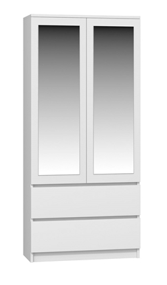 Attēls no Topeshop SS-90 BIEL LUSTRO bedroom wardrobe/closet 5 shelves 2 door(s) White