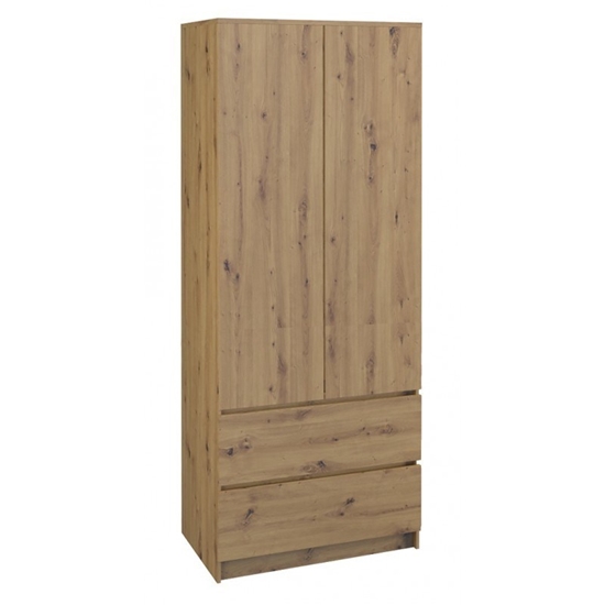Picture of Topeshop SZAFA MALWA ART bedroom wardrobe/closet 5 shelves 2 door(s) Oak